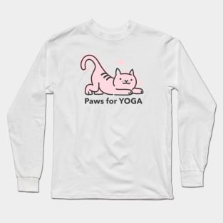 Paws for Yoga Cute Cat Long Sleeve T-Shirt